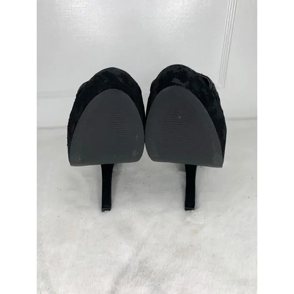 Rue 21 Womens Black Peep Toe Heeled Booties Size 8_8